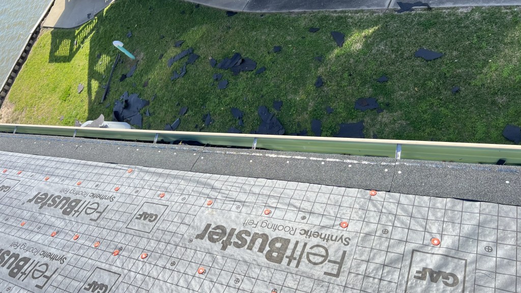 Starter shingles installed along roof edge as part of a GAF Timberline HDZ roofing system